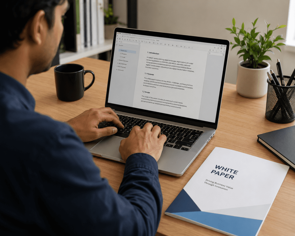 White Paper Writer Writing a Paper for a client